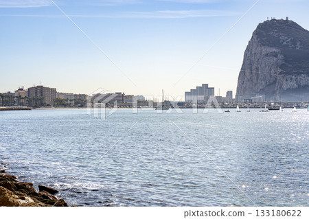 Thin fishing lines from Sport Fishers in Spain are stretching out to sea 133180622