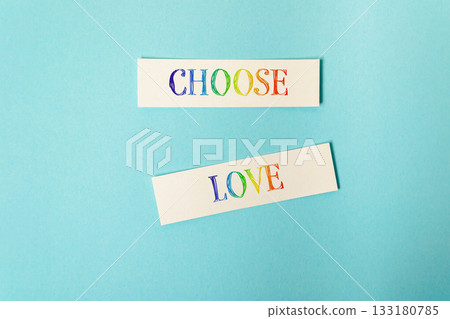 Two small pieces of paper with rainbow colors Two small pieces of paper with rainbow colors 133180785