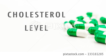 Green and white pill is on a white background Green and white pill is on a white background 133181285