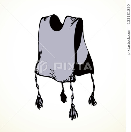 Vector drawing. Jewish clothing tzitzit 133181830