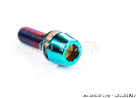 Lightweight and durable titanium bolt on a clean insulated background. Lightweight and durable titanium bolt on a clean insulated background. 133181920