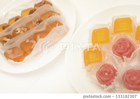 Orange marmalade with nuts. A sweet snack. Orange marmalade with nuts. A sweet snack. 133182307