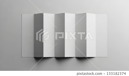 Minimalist abstract design with folded paper on neutral background 133182374