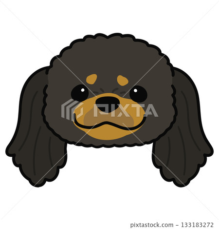 簡單可愛的黑白相間北京犬臉部輪廓插圖 簡單可愛的黑白相間北京犬臉部輪廓插圖 133183272