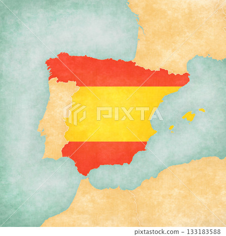 Map of Iberian Peninsula - Spain 133183588