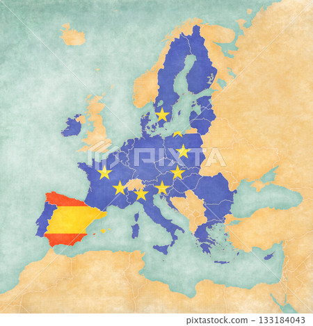 Map of Spain and EU Map of Spain and EU 133184043