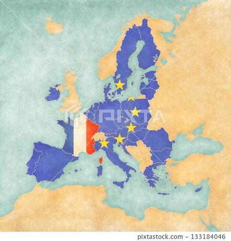 Map of France and EU Map of France and EU 133184046