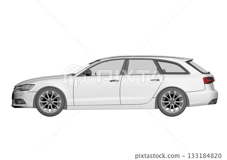 car isolated on transparent background, 3d illustration, cg render 133184820