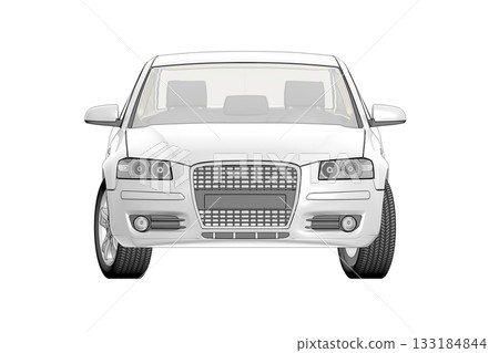 car isolated on transparent background, 3d illustration, cg render 133184844