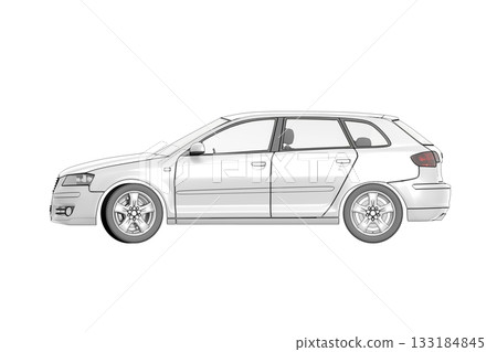 car isolated on transparent background, 3d illustration, cg render 133184845