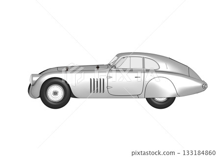 car isolated on transparent background, 3d illustration, cg render 133184860