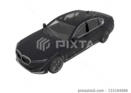 car isolated on transparent background, 3d illustration, cg render 133184866