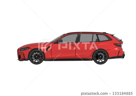 car isolated on transparent background, 3d illustration, cg render car isolated on transparent background, 3d illustration, cg render 133184885