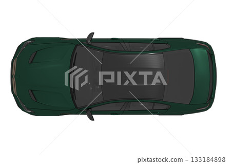 car isolated on transparent background, 3d illustration, cg render 133184898