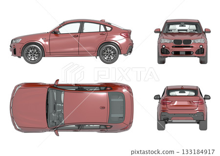 car isolated on transparent background, 3d illustration, cg render car isolated on transparent background, 3d illustration, cg render 133184917