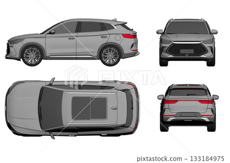 car isolated on transparent background, 3d illustration, cg render car isolated on transparent background, 3d illustration, cg render 133184975