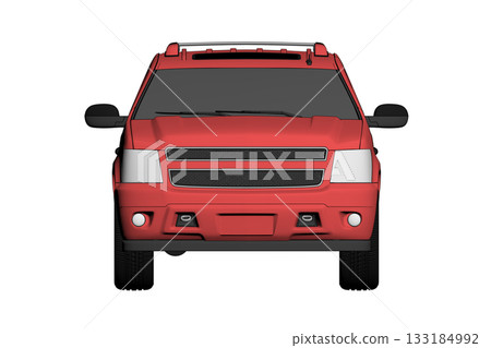 car isolated on transparent background, 3d illustration, cg render 133184992