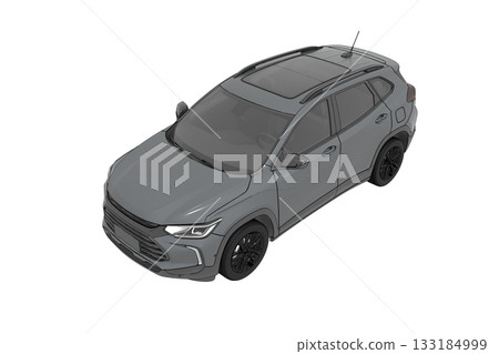 car isolated on transparent background, 3d illustration, cg render 133184999