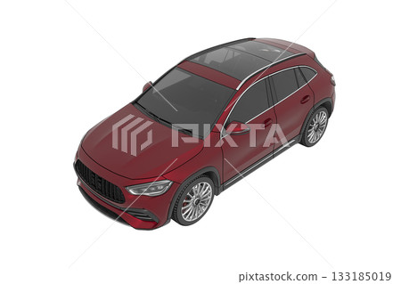 car isolated on transparent background, 3d illustration, cg render 133185019