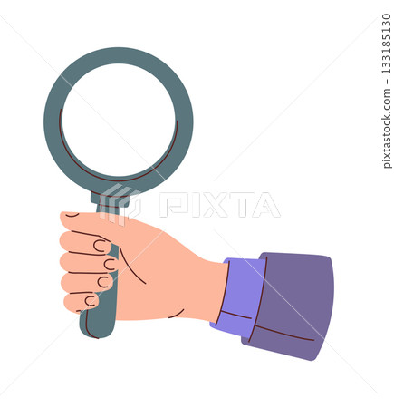 Businessman hand holding magnifying glass Businessman hand holding magnifying glass 133185130