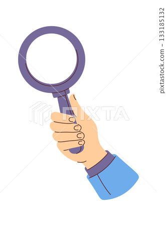 Loupe in human hand element Loupe in human hand element 133185132