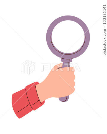 Human hand using magnifying glass 133185141