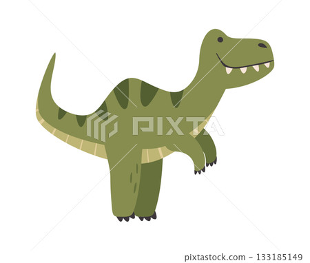 Cute triceratops green dino character 133185149