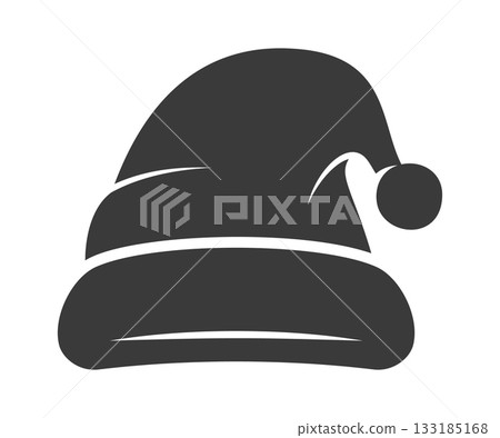 Funny Santa hat Christmas silhouette 133185168