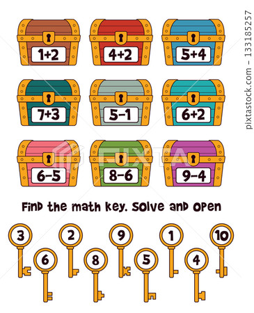 Fun educational game for kids to practice addition and subtraction Fun educational game for kids to practice addition and subtraction 133185257