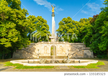 Angel of Peace Friedensengel Monument and Fountain. Munich, Bavaria, Germany Angel of Peace Friedensengel Monument and Fountain. Munich, Bavaria, Germany 133185323