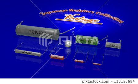 Retro Electronic Components Series (a collection of resistors used in the Showa era) with titles 133185694