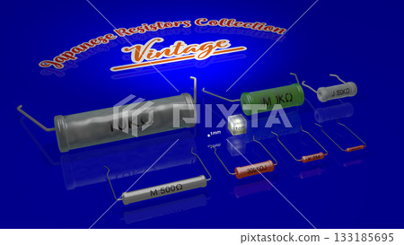 Retro Electronic Components Series (a collection of resistors used in the Showa era) with titles 133185695