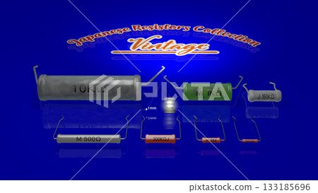 Retro Electronic Components Series (a collection of resistors used in the Showa era) with titles 133185696