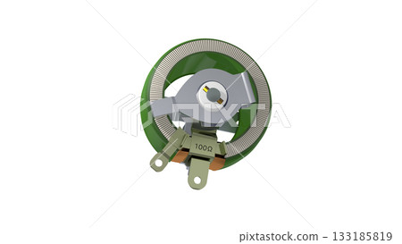 Retro electronic component series (rheostat) PNG image of large variable resistor with high rated power 133185819