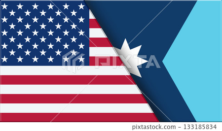 Flags of USA and Minnesota. United States and new Minnesota official flags Flags of USA and Minnesota. United States and new Minnesota official flags 133185834