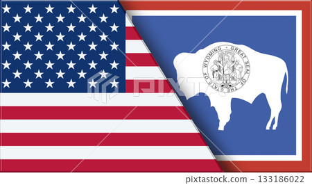 Flags of Alabama and Wyoming Alabama and Wyoming official flags 133186022
