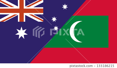 Flag of Australia and Maldives. Two Flags Together Australian and Maldivian 133186215