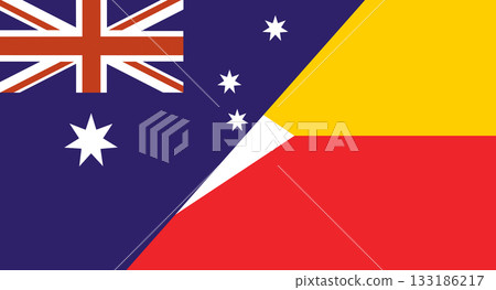 Flag of Australia and Marquesas islands. Two Flags Together Flag of Australia and Marquesas islands. Two Flags Together 133186217
