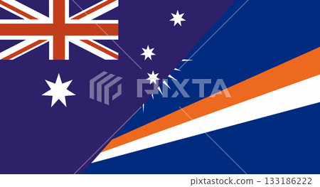Flag of Australia and Marshall Islands. Two Flags Australia and Marshall Islands Flag of Australia and Marshall Islands. Two Flags Australia and Marshall Islands 133186222