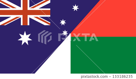 Flag of Australia and Madagascar. Two Flags Together Australian and Madagascar 133186235