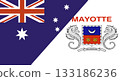 Flag of Australia and Mayotte. Two Flags Together Australian and Mayotte 133186236