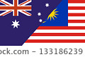 Flag of Australia and Malaysia. Two Flags Together Australian and Malaysian 133186239