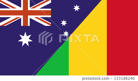 Flag of Australia and Mali. Two Flags Together Australian and Malian Flag of Australia and Mali. Two Flags Together Australian and Malian 133186240