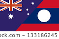 Flag of Australia and Laos. Two Flags Together Australian and Laotian 133186245