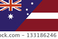 Flag of Australia and Latvia. Two Flags Together Australian and Latvian flags 133186246