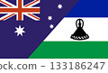 Flag of Australia and Lesotho. Two Flags Together Australian and Lesotho 133186247