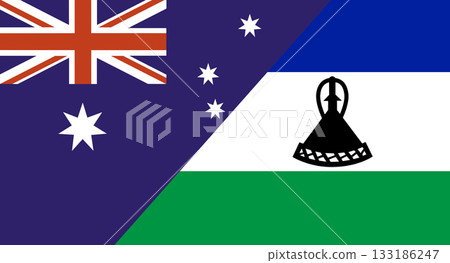 Flag of Australia and Lesotho. Two Flags Together Australian and Lesotho Flag of Australia and Lesotho. Two Flags Together Australian and Lesotho 133186247