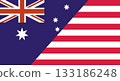Flag of Australia and Liberia. Two Flags Together Australian and Lesotho 133186248