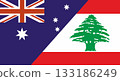 Flag of Australia and Lebanon. Two Flags Together Australian and Laotian 133186249