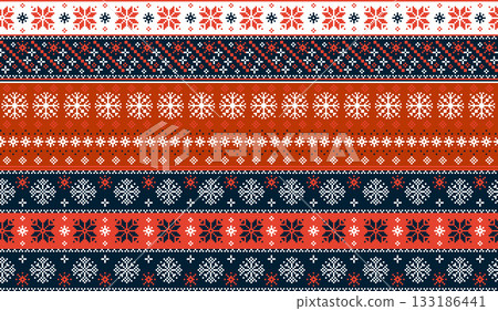 Winter Sweater Pixel Seamless Pattern 133186441